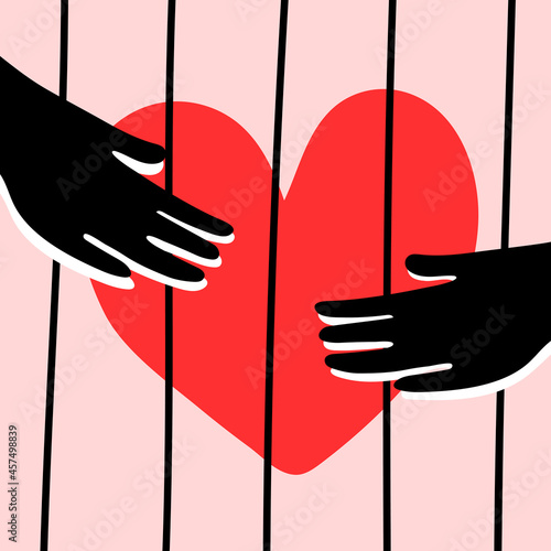 Covid-19 love under lockdown vector