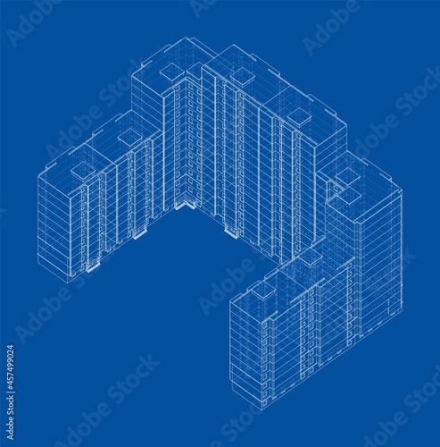 Vector multi-storey residential building