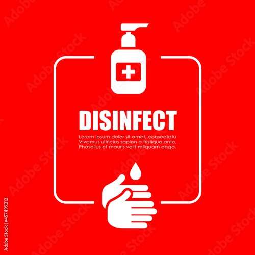 Hand sanitizing station vector poster
