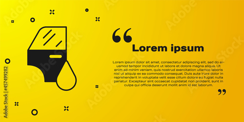 Black Car painting icon isolated on yellow background. Car body repair process. Vector