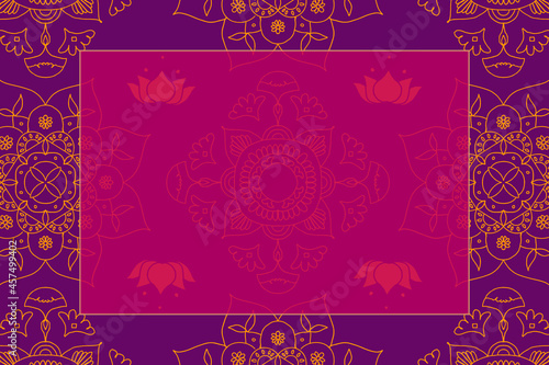 Vector Diwali festival rangoli Indian frame
