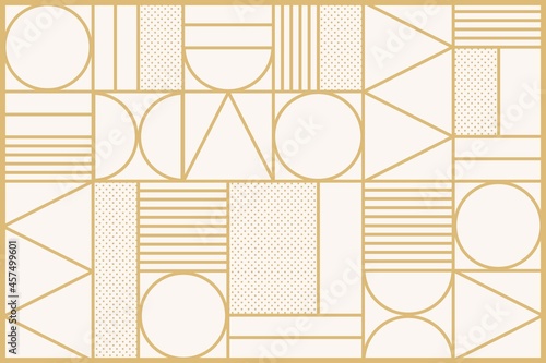 Art deco pattern vector background in gold