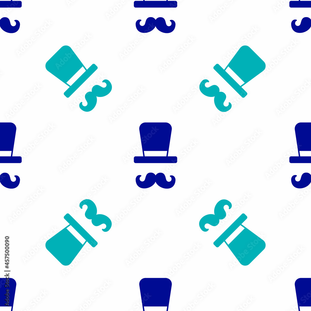 Blue Magician icon isolated seamless pattern on white background. Vector Blue Magician icon isolated seamless pattern on white background. Vector