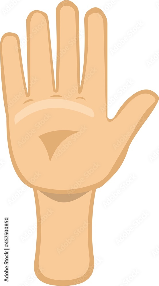 Vector illustration of the palm of a hand greeting or giving five Vector illustration of the palm of a hand greeting or giving five