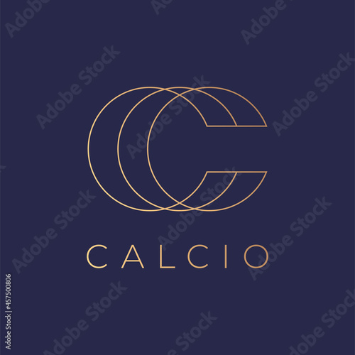 C letter elegant golden logo design. Abstract luxury C initial logo vector template.