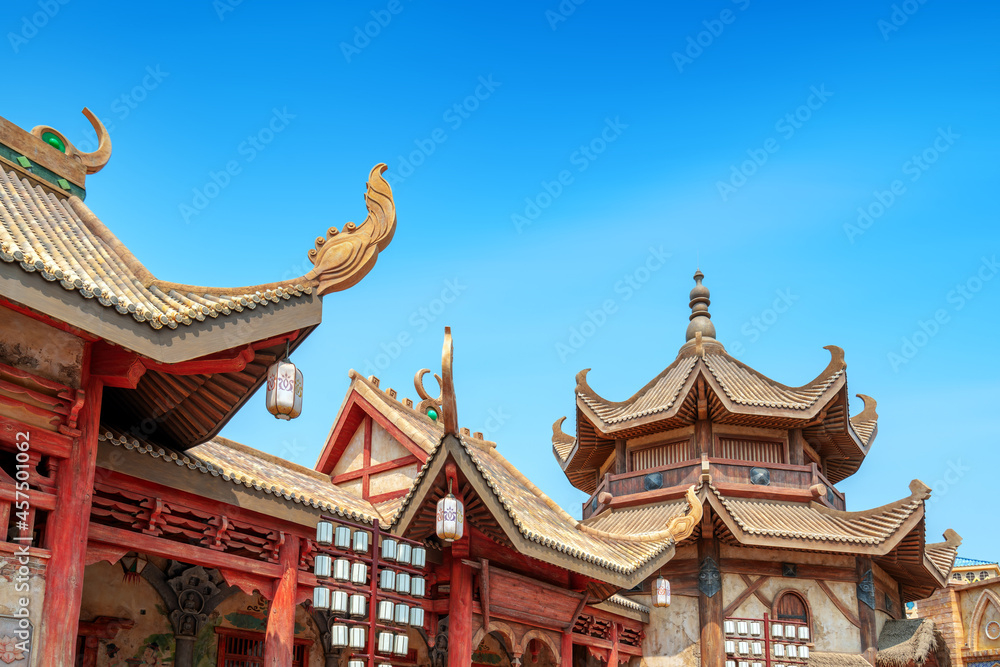 Chinese-style ancient architecture, Hainan, China. Chinese-style ancient architecture, Hainan, China.