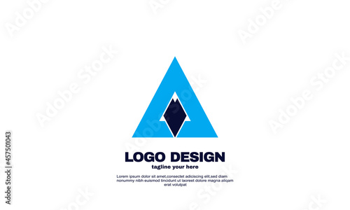 stock vector creative corporate business company simple idea design triangle logo element brand identity design vector