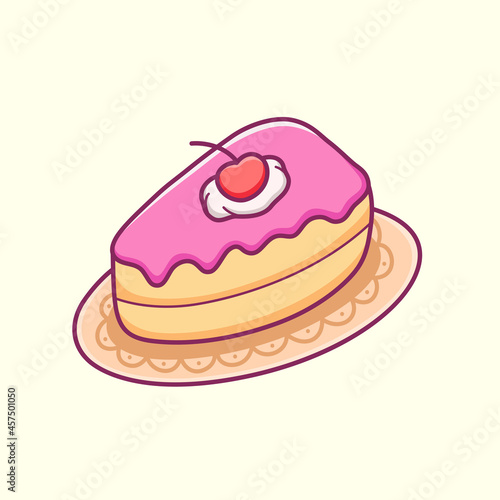 hand drawn cute cake illustration design vector