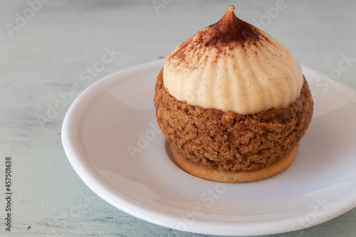 A delicious cappuccino choux cake