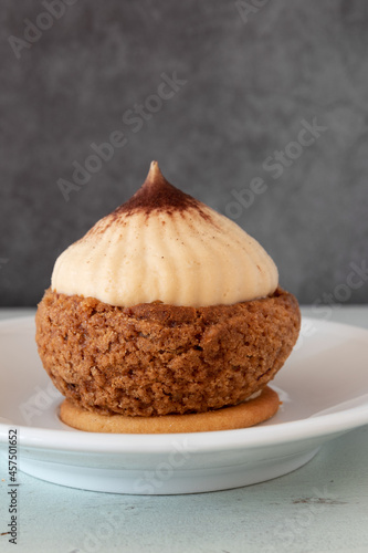 Canvas Print A delicious cappuccino choux cake