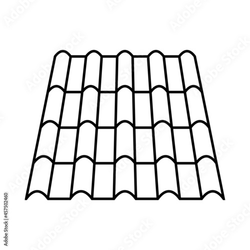Roof made of tiles, metal tile terracotta element