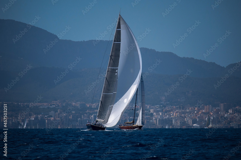 Fototapeta premium Two sailboat on the sea
