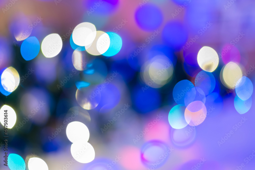 Blue Festive elegant abstract background with bokeh lights and stars