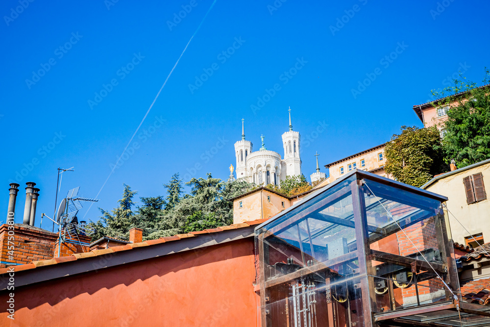 Vue depuis la Tour Rose dans le quartier de Saint-Jean dans le Vieux Lyon