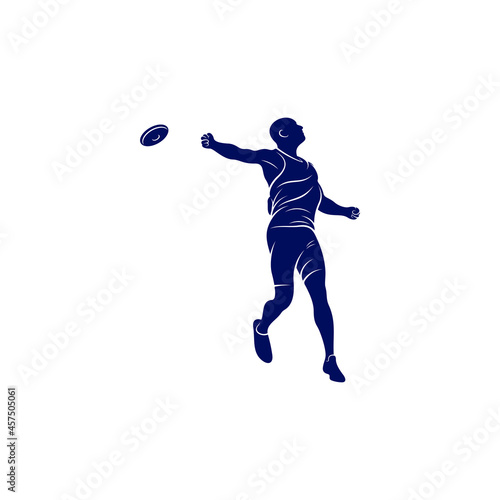 Discus thrower vector illustration. silhouette discus throw abstract design