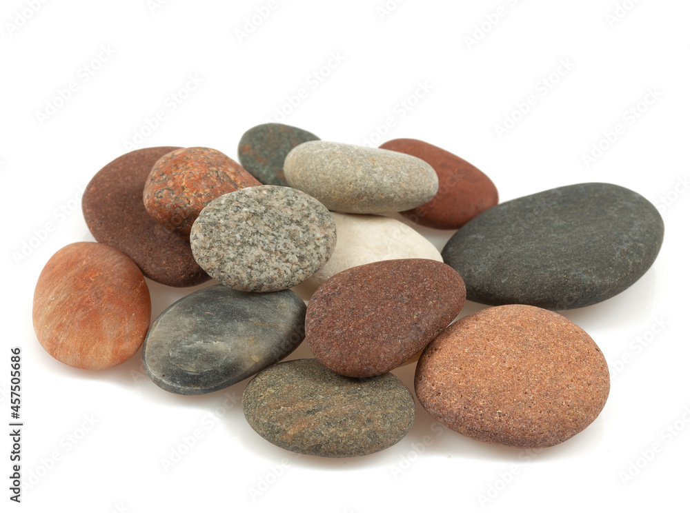 sea pebbles isolated on white backrgound sea pebbles isolated on white backrgound