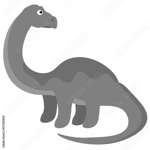 Vector dinosaur diplodocus on a white background.