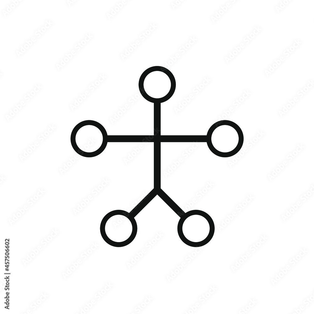 five small circles connected by lines five small circles connected by lines