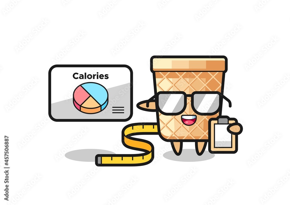 Illustration of waffle cone mascot as a dietitian