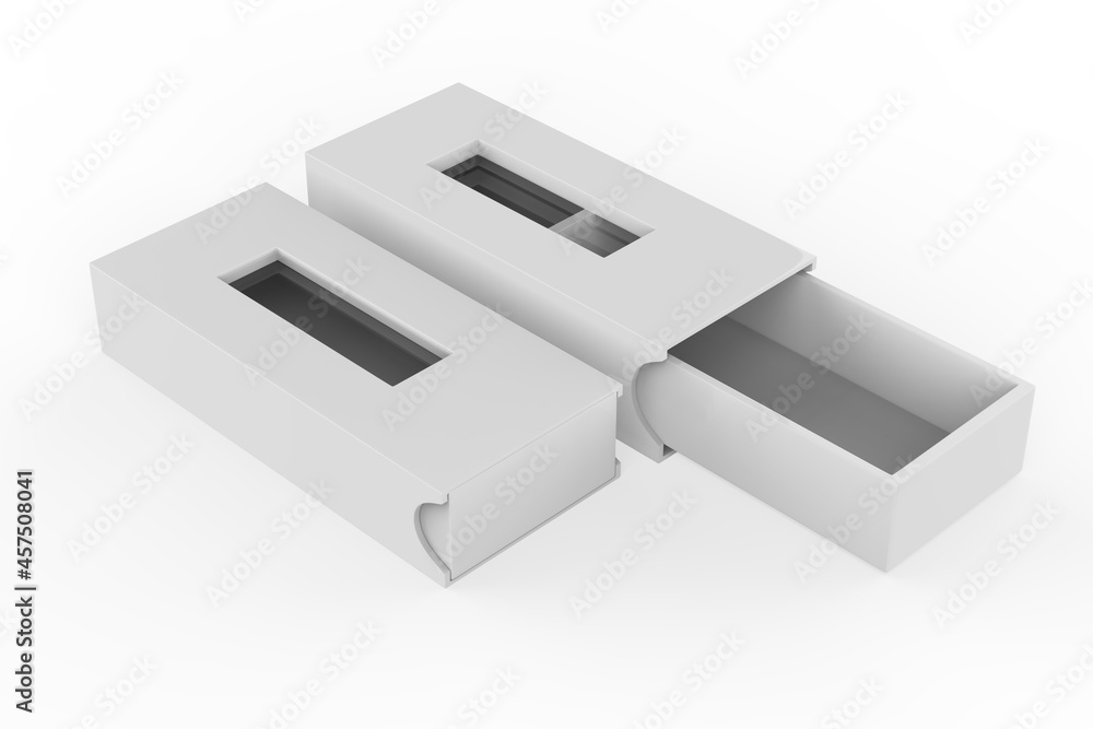 hard box with window set mock-up. Good for packaging design. 3d illustration hard box with window set mock-up. Good for packaging design. 3d illustration