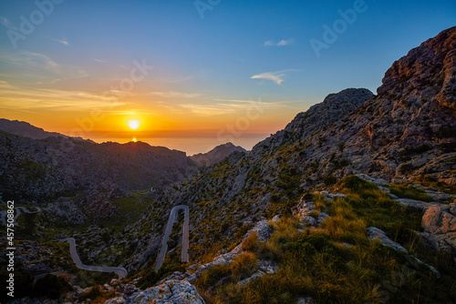 Beautiful mountain landscape on the island of Palma De Mallorca  Balearic Islands Spain 