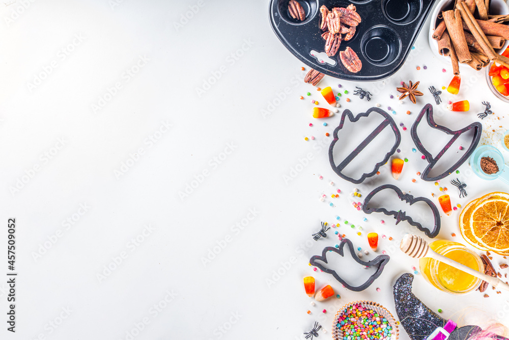 Obraz premium Halloween Cookies baking background