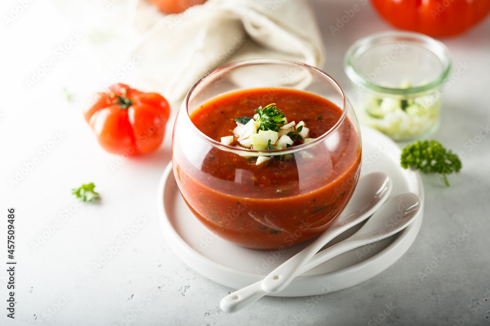 Traditional homemade Spanish gazpacho soup Traditional homemade Spanish gazpacho soup