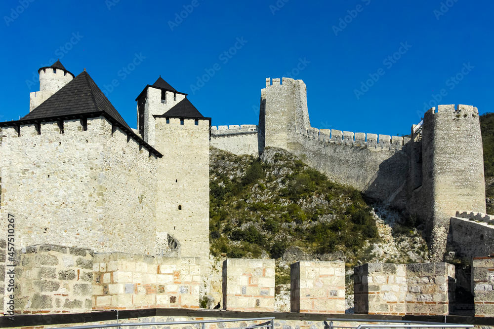 Golubac Fortress at the south side of the Danube River, Serbia