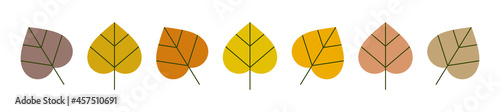Autumn leaves colors border collection.
