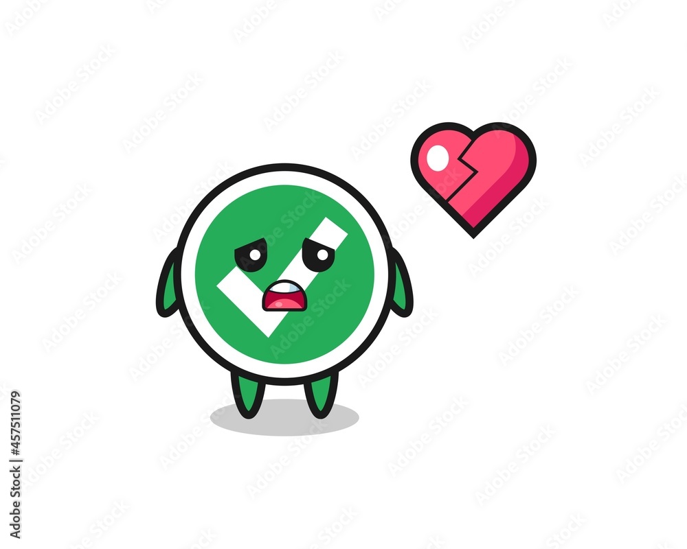 check mark cartoon illustration is broken heart check mark cartoon illustration is broken heart