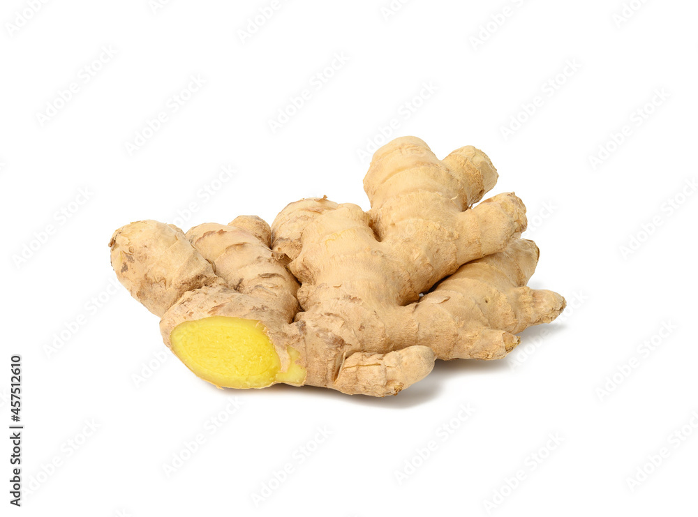 fresh ginger root isolated on white background fresh ginger root isolated on white background