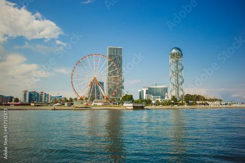 Batumi city view from the sea. Batumi panorama, Georgia.