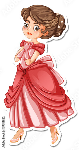 Beautiful princess cartoon character sticker