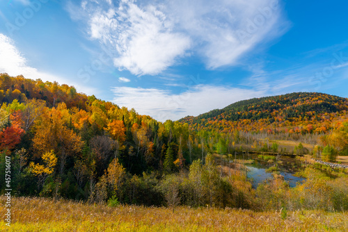 mountains and valleys under the colors of autumn-