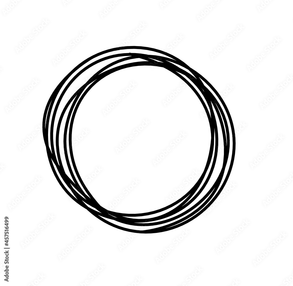 Abstract black circle as line drawing on white as background Abstract black circle as line drawing on white as background
