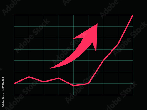 高騰する株価のイメージ