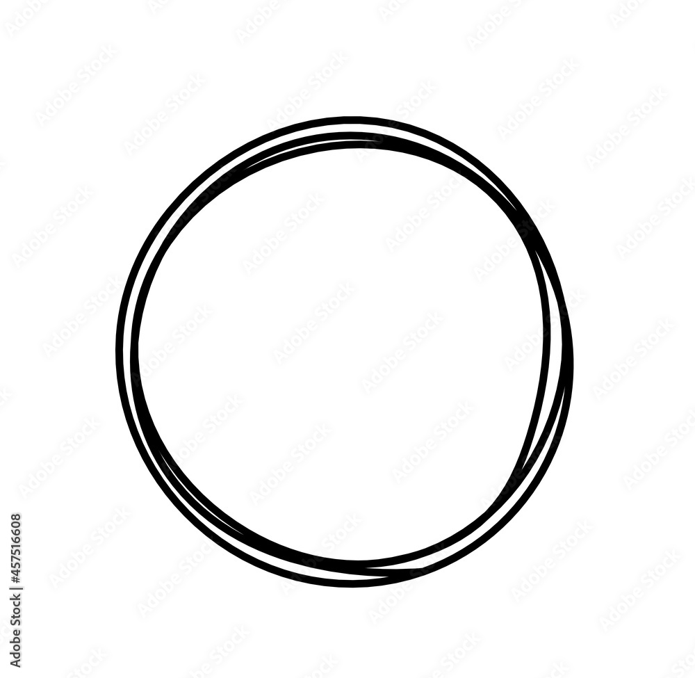 Abstract black circle as line drawing on white as background Abstract black circle as line drawing on white as background