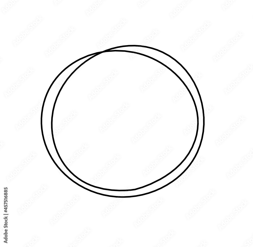 Abstract black circle as line drawing on white as background Abstract black circle as line drawing on white as background