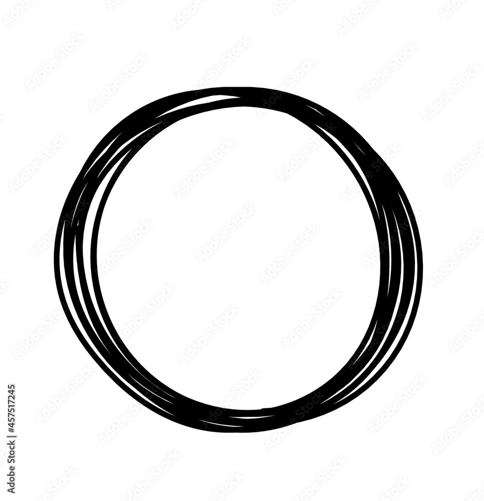 Abstract black circle as line drawing on white as background. Vector Abstract black circle as line drawing on white as background. Vector