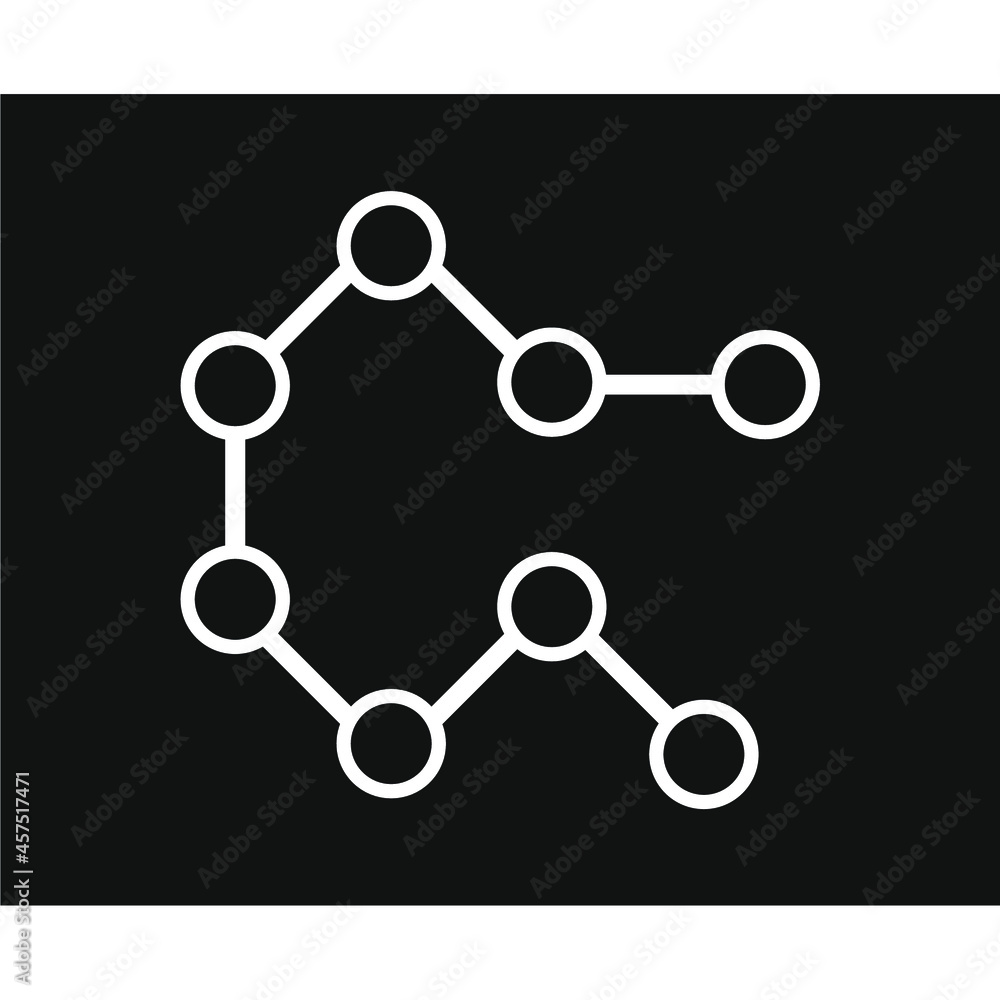 small circles connected lines form an abstract hexagon small circles connected lines form an abstract hexagon