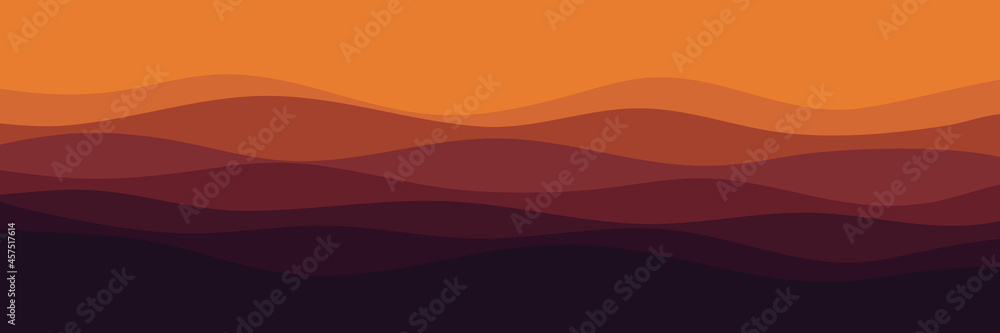 sunrise color scheme wave pattern vector illustration for wallpaper, background, web banner, backdrop, digital design and design template
