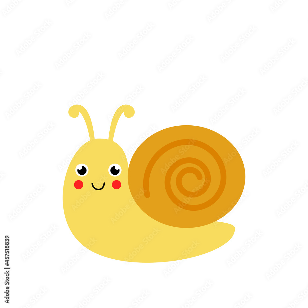 Cute vector snail isolated on white background. Cute vector snail isolated on white background.