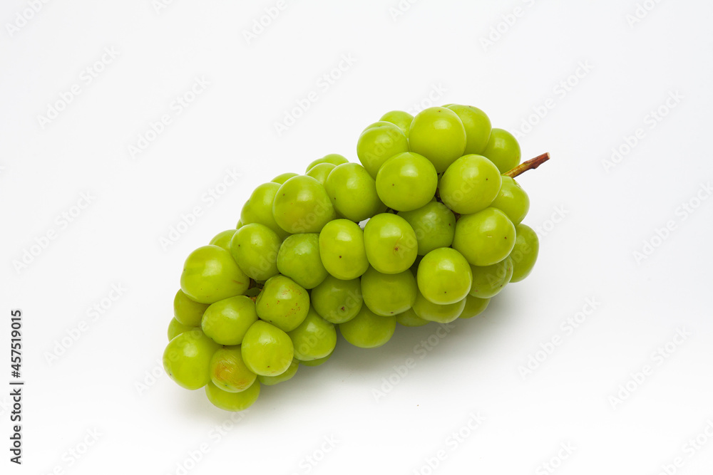  Fresh Green grape isolated on white Shine Muscat Grape