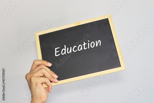 education letters on blackboard