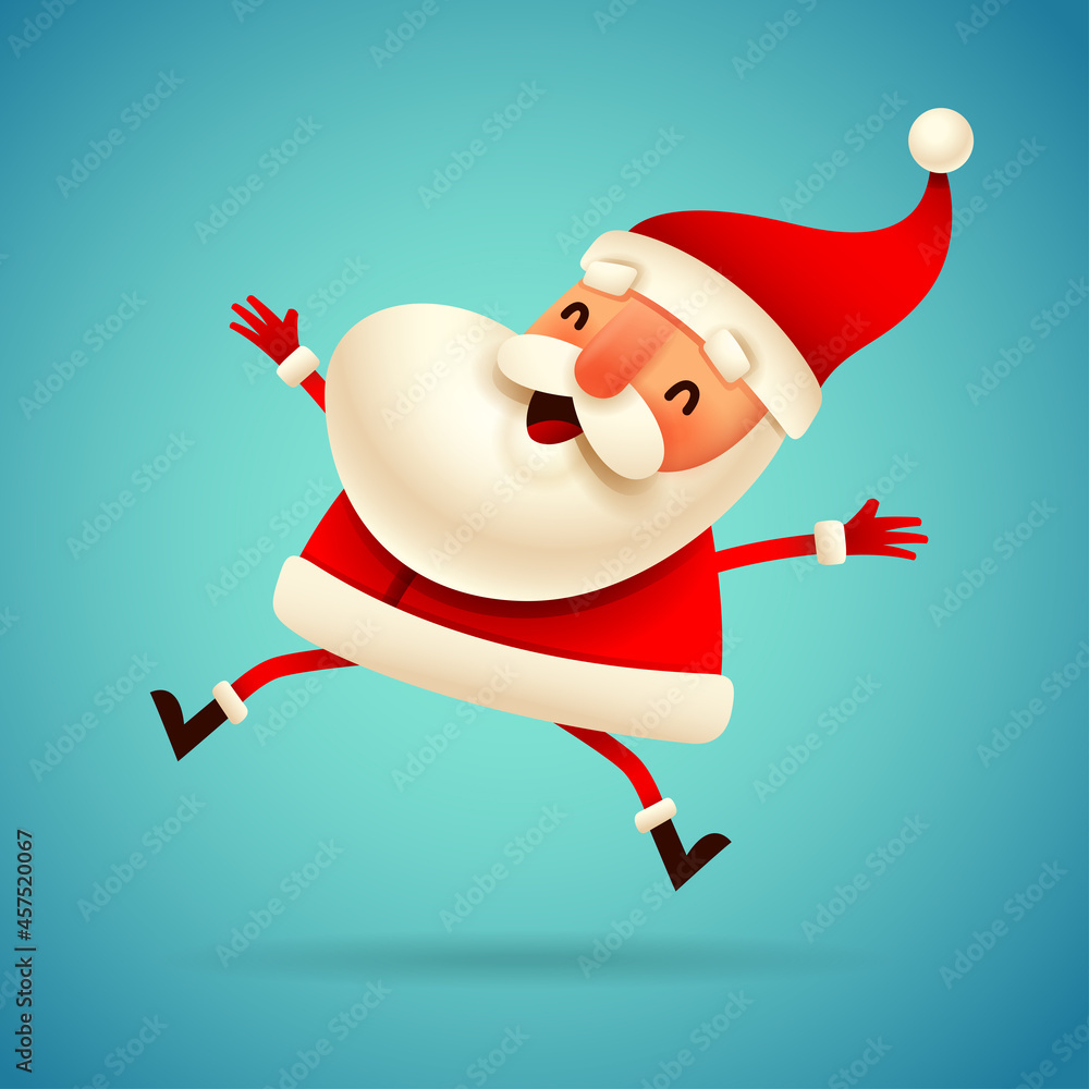 Santa Claus jumping excitedly Santa Claus jumping excitedly