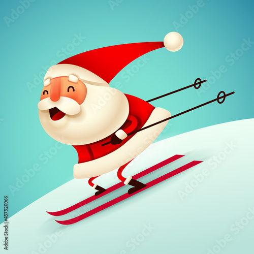 Santa Claus skiing