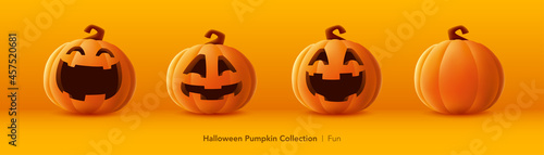 Pumpkin set of Halloween - Fun expression photo