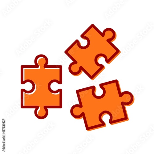  Puzzle Vector Line Filled Slipped Icon Design