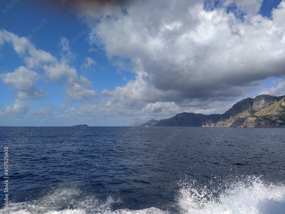 Travel on boat to Ischia Island in Naples, Italy
