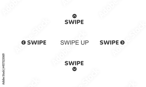 Quick access button for social media. Scroll arrows and web icons for advertising and marketing in different apps. Vector illustration isolated on white background.